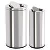 Large Outdoor Stainless Steel Flip-Top Trash Bin