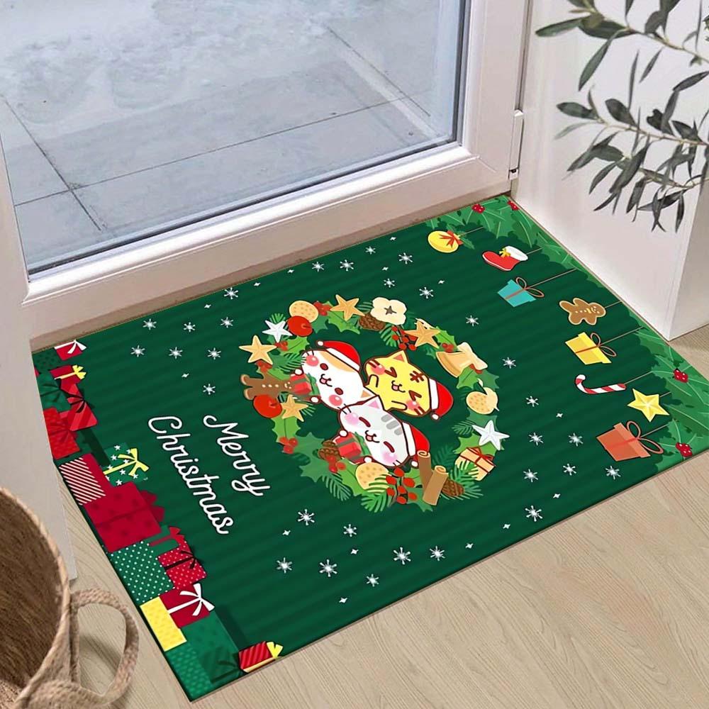 

1pc Three Kittens and Christmas Gifts Area Rug, Slip-Resistant, Easy-Clean, Stain-Resistant, Perfect for Cozy Living Rooms, Bedrooms, Kitche 60cm by 90cm