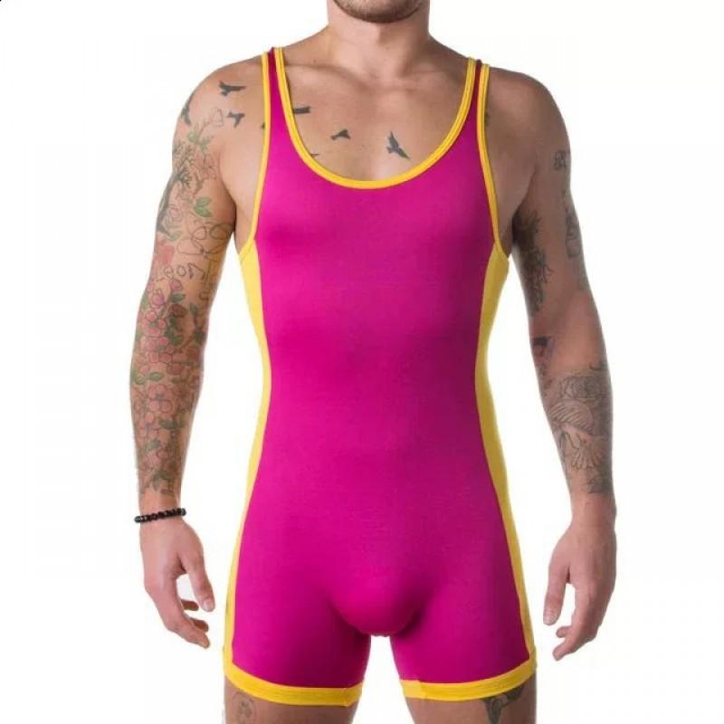 Mens Wrestling Singlet Compression Athletic Bodysuit MMA Boxing Triathlon Powerlifting Gym Fitness