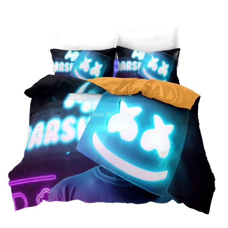 Hemtextil Marshmello 3d Sängklädesset Europa/USA/Australien Twin Full Queen King Påslakan Set Örngott Linne Dropshipping