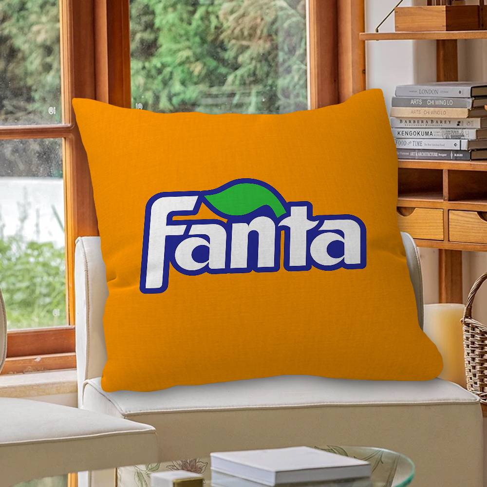 Funny F-Fanta Logo Cushion Cover Car Throw Pillow Case For Sofa Car Christmas Gift 40x40cm 45x45cm