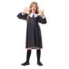 New Children's Girls Halloween Adams Costume Party Stage Costume Long Black Dress