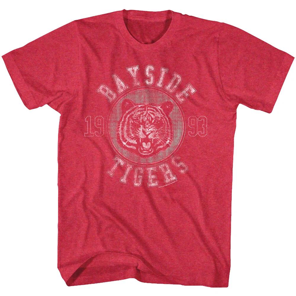 Saved By The Bell Bayside Tigers School Mascot 1993 Circle Logo Men s T Shirt S