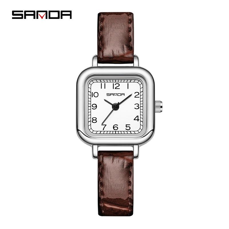 SANDA Elegant Retro Square Ladies Waterproof Watch - Quartz Commuting Timepiece