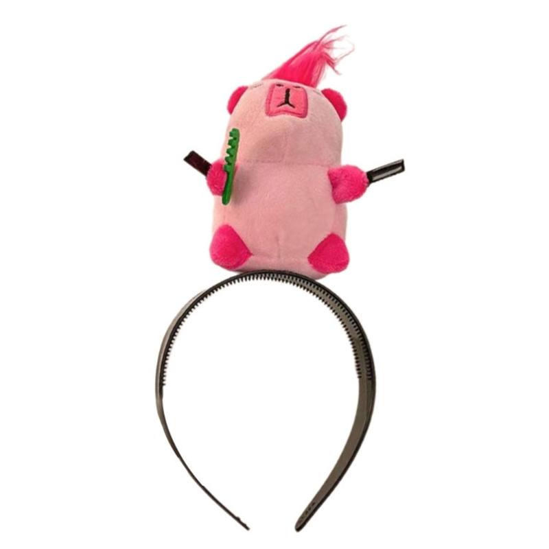 

Lovely Capybara Design Hairband Soft Fabric Hair Accessory For Women Girls Kids Costume Party Daily Use