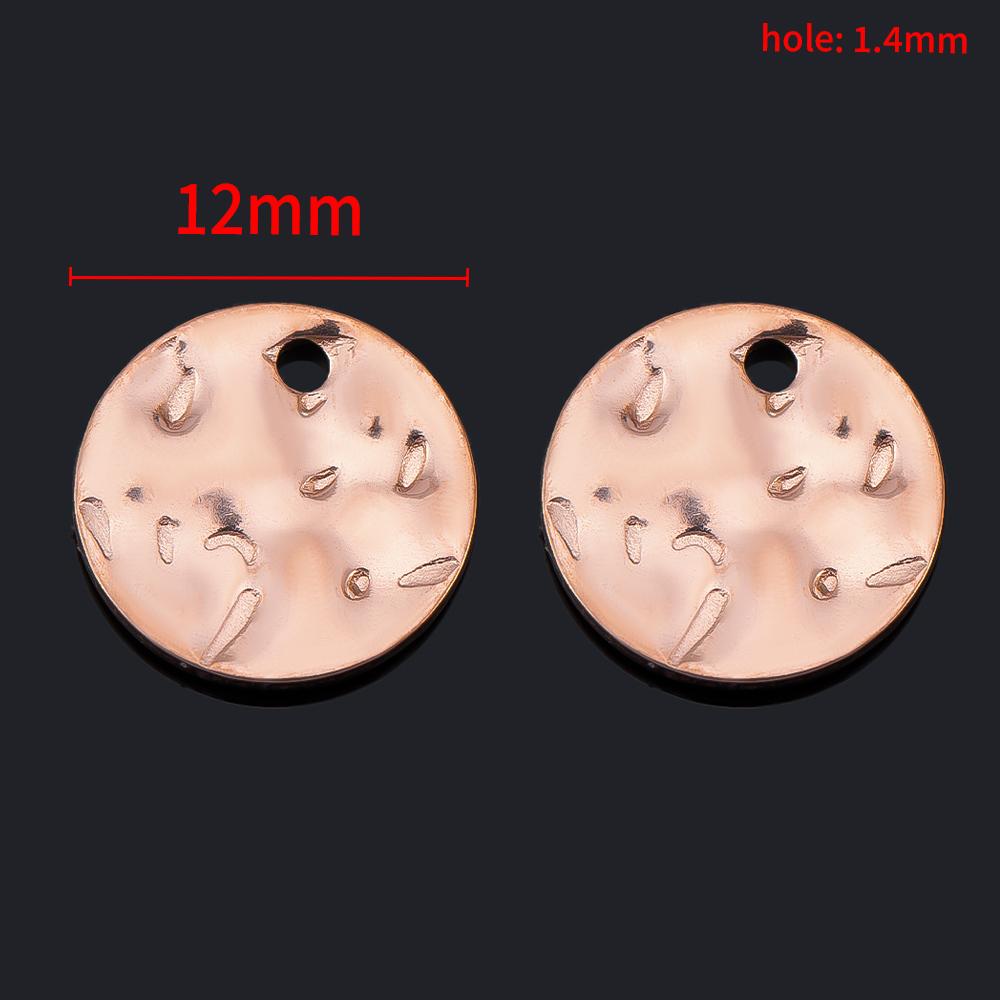 20pcs 8mm 10mm 12mm Stainless Steel Charms Round Blank Stamping Tag Pendants for DIY Bracelet Necklace Jewelry Making Materials