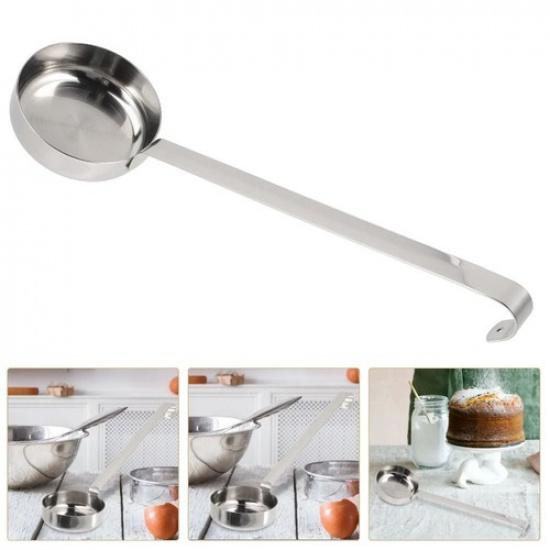Stainless Steel Pizza Sauce Spoon Soup Ladle Long Handle Spoon Kitchen Supplies