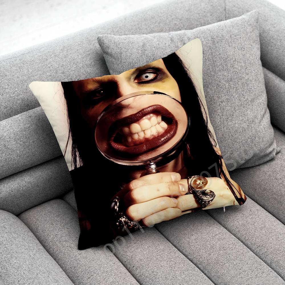 M-Marilyn M-Manson Antichrist Superstar Povlak na polštář Pro 50x50cm 30x30cm 45x45cm 40x40cm Čtvercový povlak na polštář