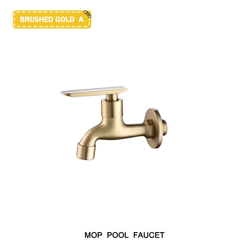 

Латунный кран для стиральной машины, уличный садовый кран, матовый золотой, настенный кран G1/2 для швабры, одинарный кран для холодной воды для бассейна