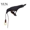 Retro Decorative Bird Light Crow Table Lamp, Gothic Raven Night Light, Halloween Black Creative USB Powered Ornament Dark Academia Lamp for