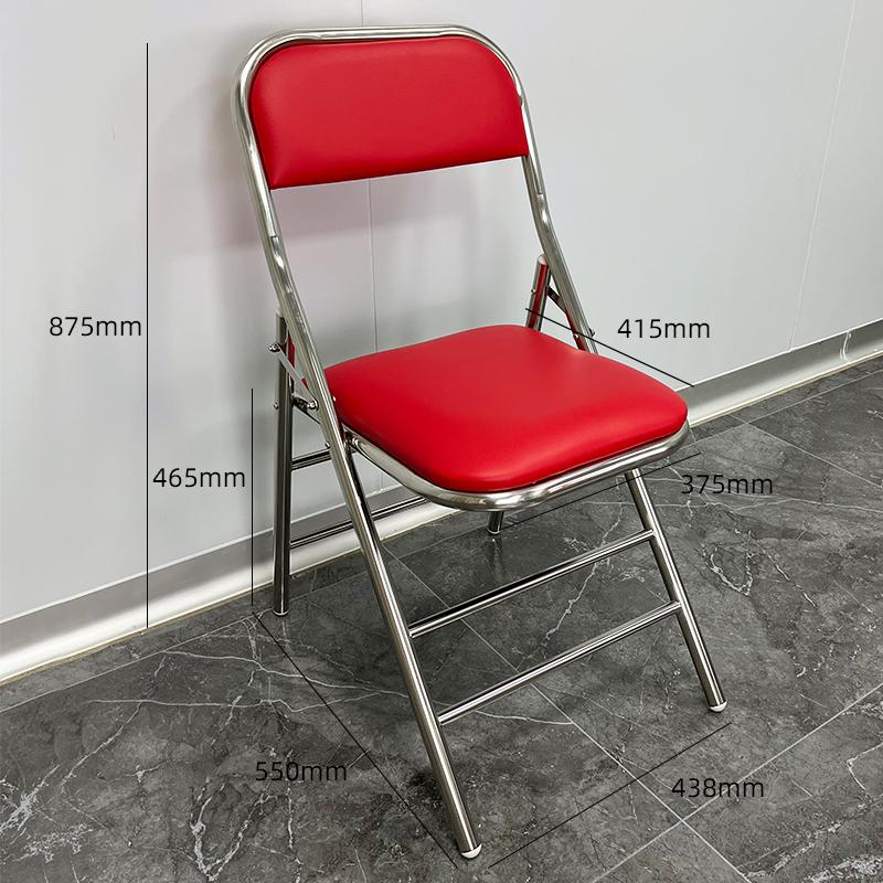 For 304 Stainless Steel Dining Chair Outdoor Heavy-Duty Folding Chair Industrial Backrest Seat Cafe Style Modern Furniture for H