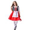 Kids Girls Halloween Costume Little Red Riding Hood Dress With Cape Sweet Vintage Cosplay Outfit Party Performance
