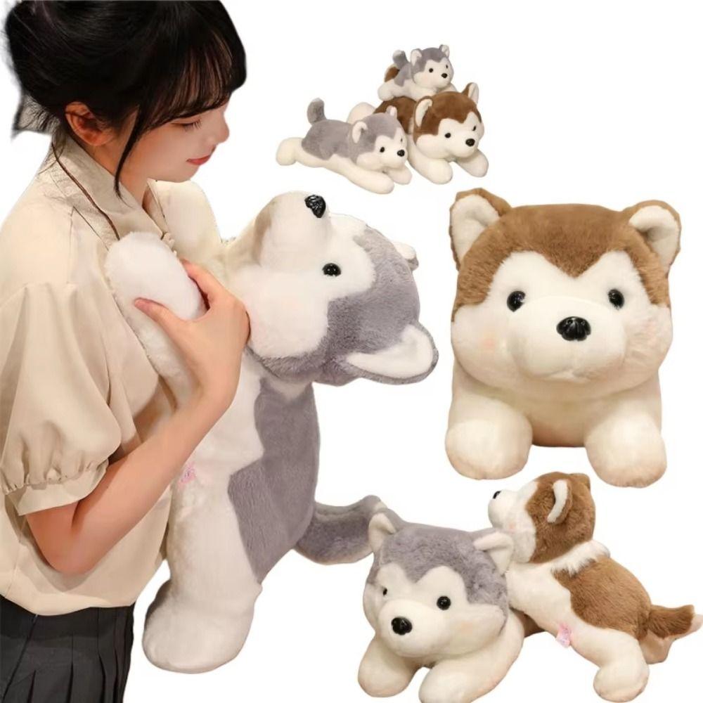 Stuffed Animal Dog Plush Doll Pet Puppy Stuffed Puppy Dog Sleeping Pillow Husky Plush Toy  Kids Toy