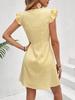New Summer Women's Fashion Striped Printed V-Neck Flare Sleeve Dress