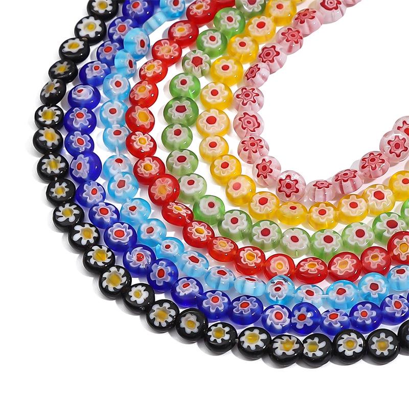 

Thousand Flower Glazed Flat Beads for DIY Bracelets, Necklaces, and Earrings