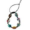 Handmade Bohemian Bracelet with Natural Shell Beads and Waxed Cord