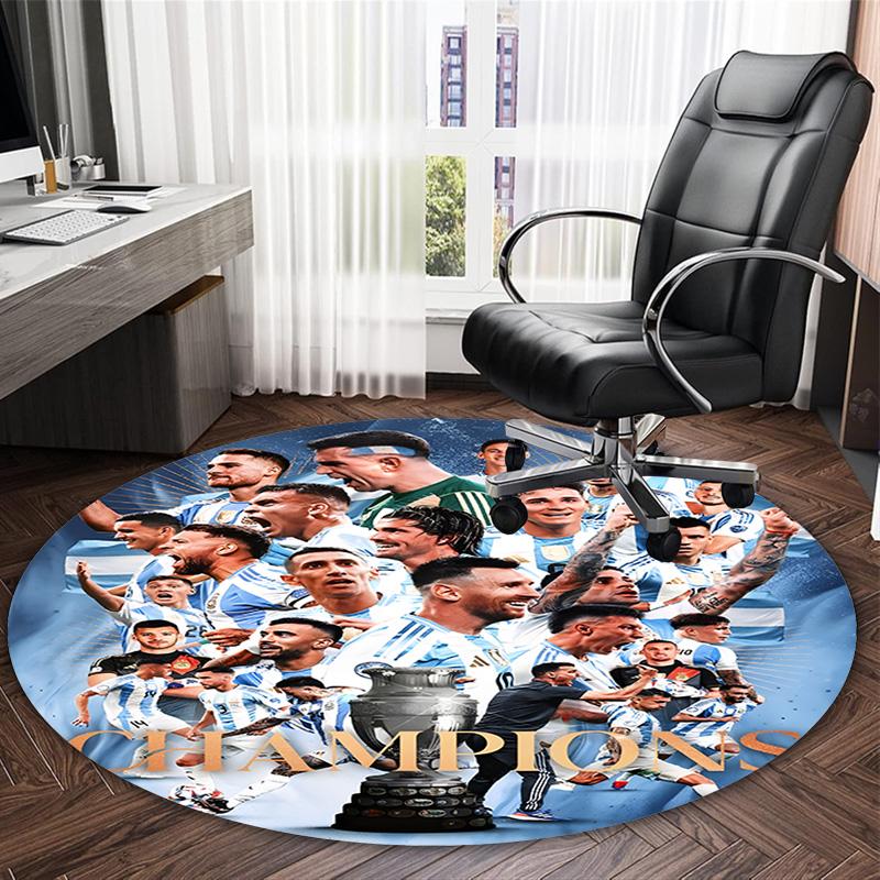 1pc M-Messi4 Carpet, Round Rug, Comfortable, Suitable for Entryways, Living Rooms, Office, And Bedrooms, Christmas Decoration