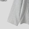 INCERUN Men Oversized Tie Up Long Sleeve Solid Casual Loose Pullovers Tops