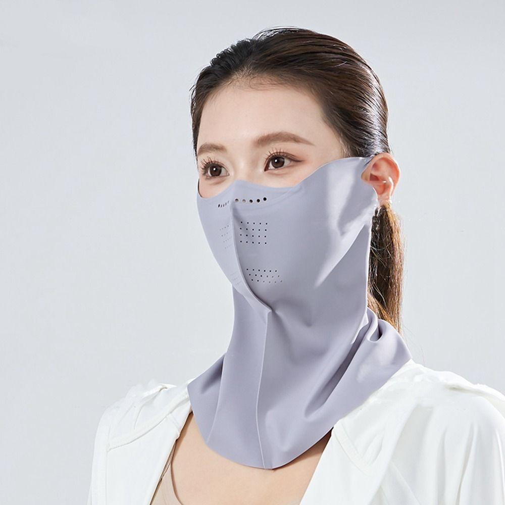 Sunscreen Face Scarf Sunscreen Mask Face Mask Face Gini Mask Adjustable Ice Silk Mask  Sports