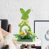 3pcs Easter Bunny Decorations Wooden Green Bunny Home Ornaments Rustic Spring Atmosphere Bunny Home Decor For Office Home
