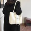 High-capacity feminine tote bag with advanced feel  new PU stitching line pattern  versatile simplicity  single shoulder bag