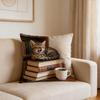 Realistic Cat Cushion Cover 18x18 Inch Cat Pattern Throw Pillow Case Cute Kitten Pillow Cover for Home Couch Sofa Living Room Bedroom Decor