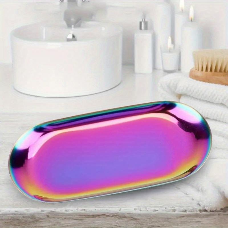 18*8cm1pc Gold Oval Stainless Steel Good Quality Snack Tray,Dessert&Fruit&cosmetic&Nut Organizer Plate,Creative Home Furniture.