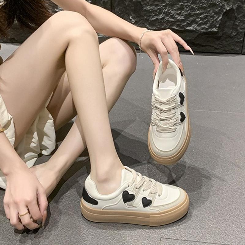 Fashion 2025Autumn Women New Casual Flats Shoes Lace-up Round-toe Platform Sneakers High Quality Non Slip Woman Vulcanized Shoes Zapatos