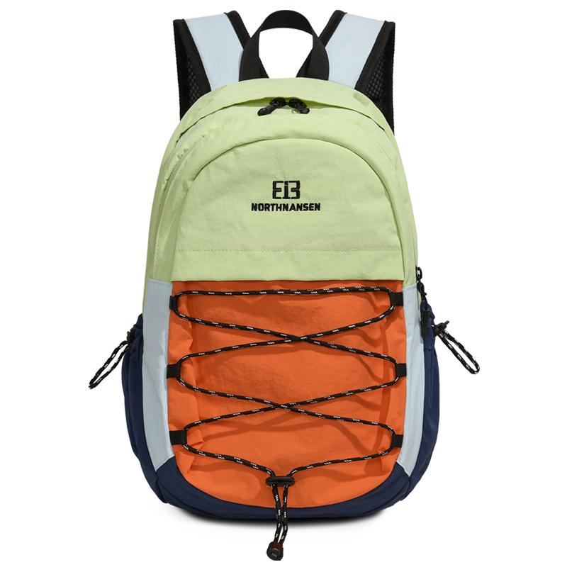 Color Contrast Backpack Unisex Travel Backpack Outdoor Sports Backpack зелёный/оранжевый
