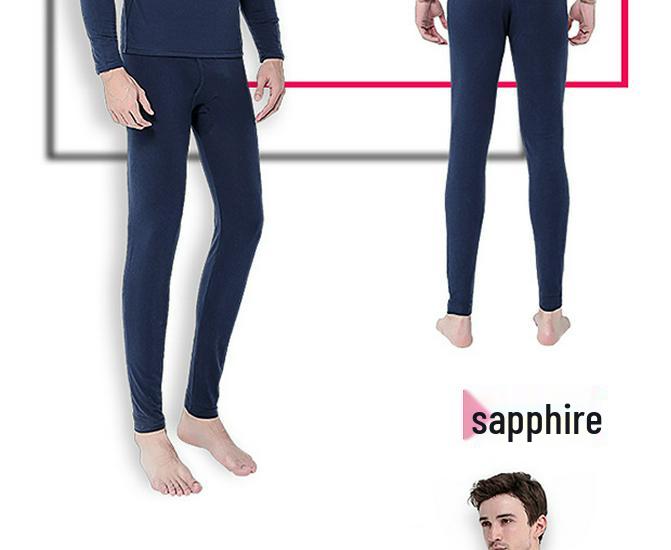 Men's Slim Fit Cotton Flannel Base Layer Set - Youth Round Neck Thin Autumn Underwear