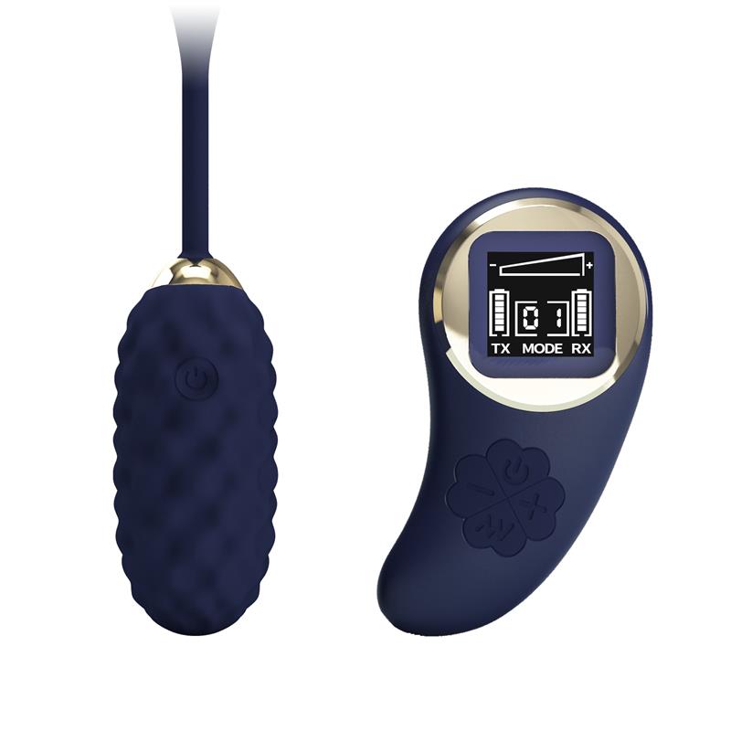 Vivian Remote Control Vibrating Egg with Digital Display Blue