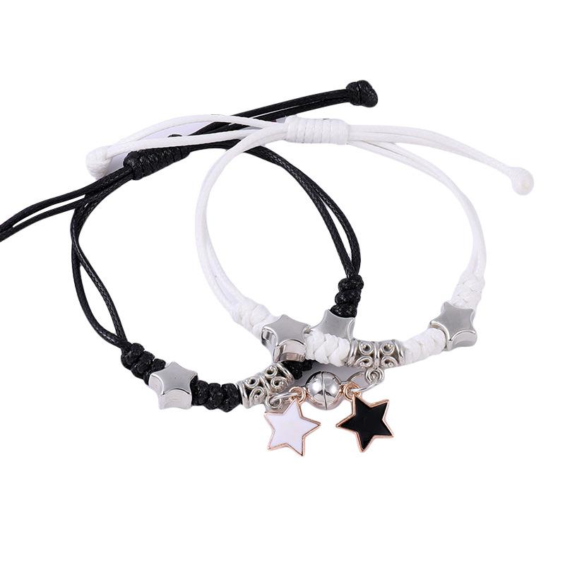 1 Pair Charm Magnet Couple Bracelet For Woman Magnetic Attraction Ball Heart Key Lock Link Chain Wrist Best Friend Jewelry Gift