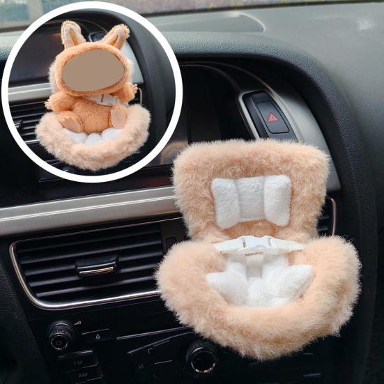 

Лялькове автокрісло з кліпсою для повітрозабору, настільна підставка, милий ремінь безпеки, плюшева подушка, 17 см лялькове сидіння, автомобільна прикраса, подарунок для колекціонерів, фанатів рожевий