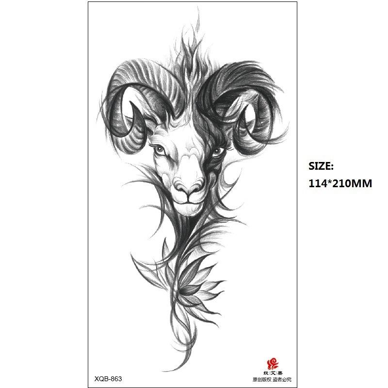 Men'S Auspicious Animal Hand-Painted Color Temporary Waterproof Tattoo Sticker Simulation Tattoo Sticker