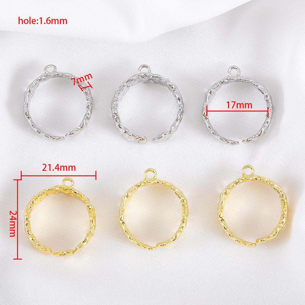 2Pcs Metal Embossed Open Hammer Texture Wide Adjustable Ring Settings Blank Rings Base Jewelry Making DIY Finger Ring With Loop