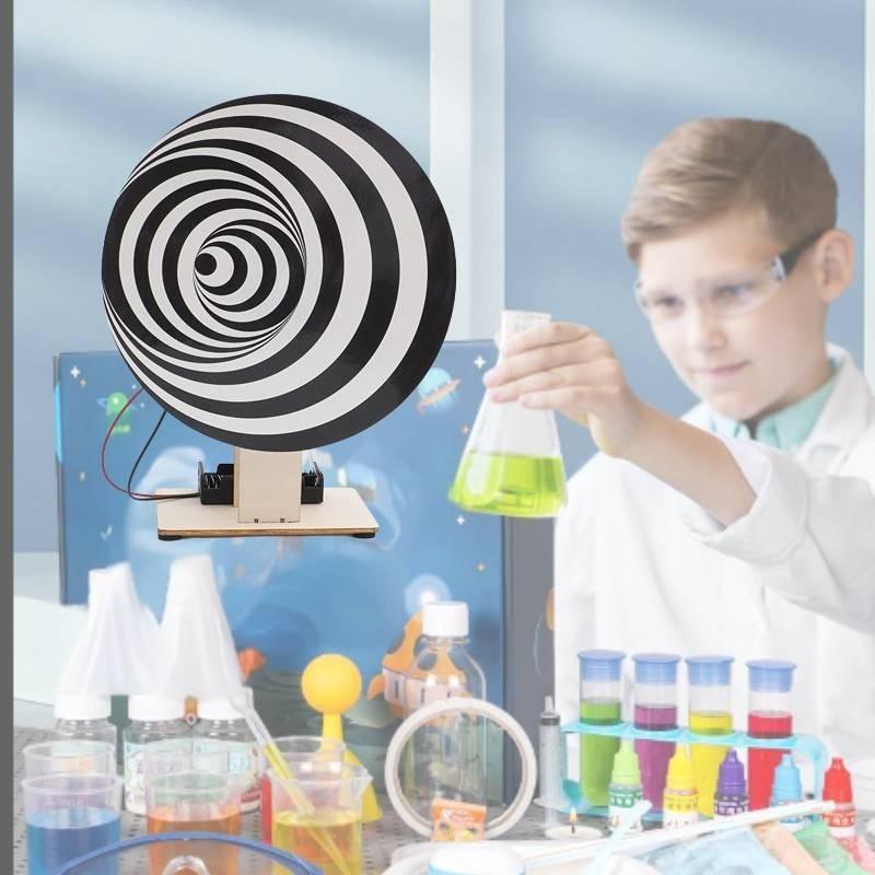 Kids Diy Optical Illusion Doodle Spinner School Learning Toy Customizable Wooden Material