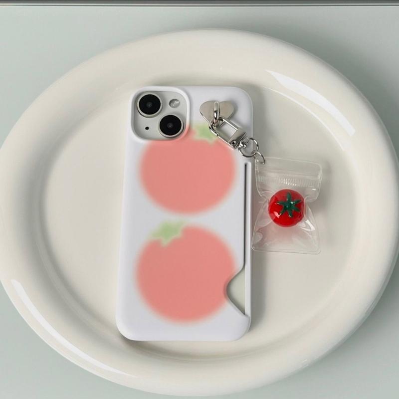 Cute Tomato Charm Phone Accessory Attractive Tomato Pendant Phone Adornment Keychain for Stylish Accessory Lovers