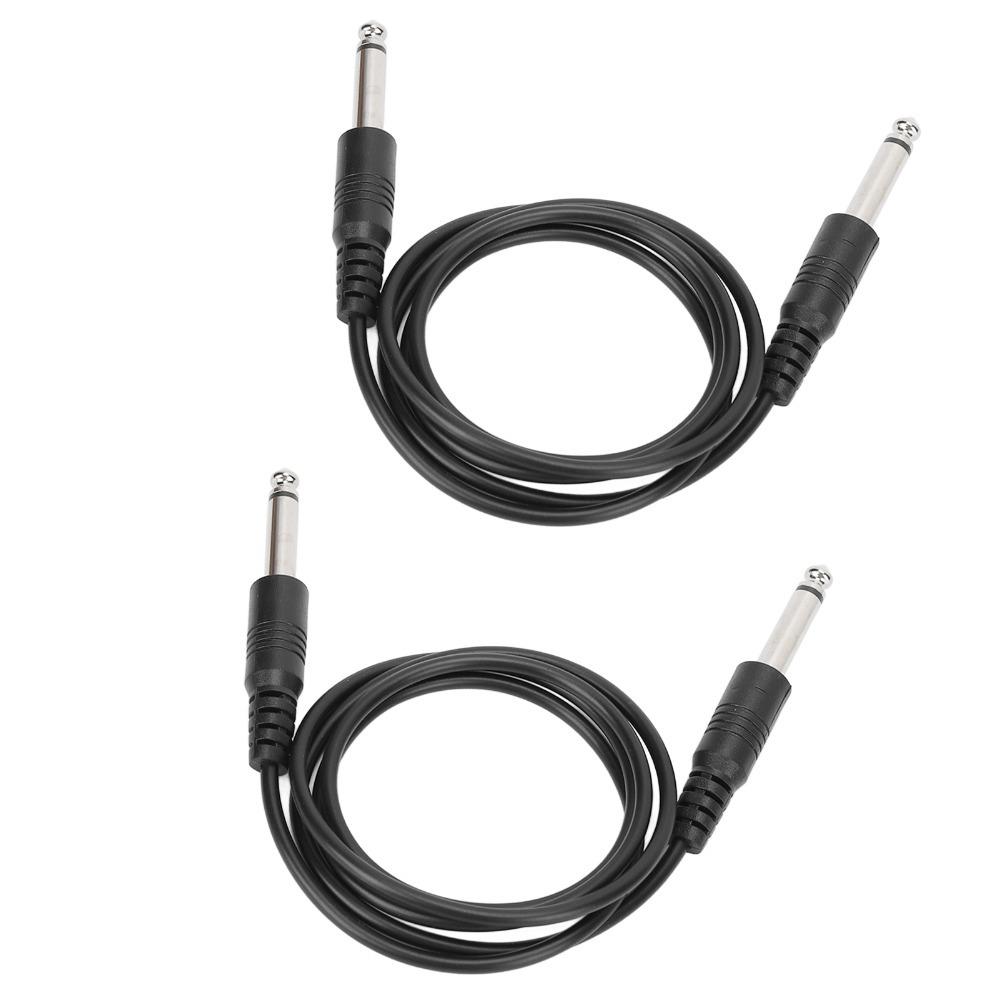 2PCS 3.3ft 6.35mm To 6.35mm Single-channel 1/4in Straight To Straight Guitar Cord  Audio Mixer