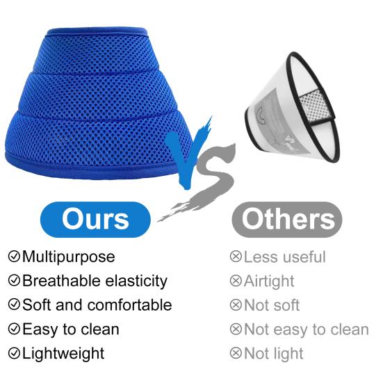 Coleira ajustável macia para cães, leve, respirável, após cirurgia, proteção para animais de estimação