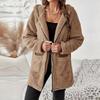 Women's Winter Plush Hooded Jacket Casual Zip-Up Coat With Pockets Soft Fleece  For Fall Winter Winter Jacket