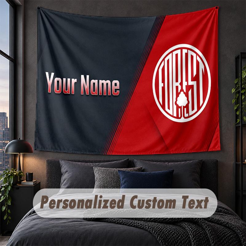 Custom Name Text Tapestry,Nottingham Forest Decorative Wall Hanging, Background Tapestry For Home Bedroom