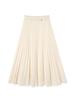 Baishiwang Women's High-Waisted A-Line Pleated Skirt, Autumn/Winter Long Loose Slimming Design.