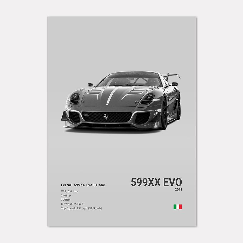 Famous Cars 812 458 296 Canvas Wall Art Print Poster 599XX SP3 F8 Decoration Mural Modern Home Decor Birthday Gift Unframed