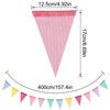 1PC Vintage Colorful Burlap Linen Bunting Flags Pennant For Happy Birthday Party Wedding Decoration Candy Bar