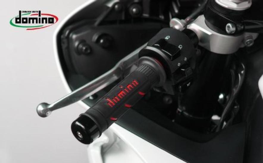 Domino Handlebar Street Thermoplastic Black X A25041C4240 Grips, Type, 126mm, Rubber, Red,