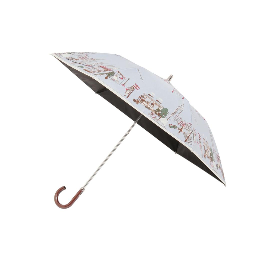 Moonbat Folding Made in Perfect for Rain or Premium Light Heat and UV Colorful Cityscape Blue [Dachshund] Women's Parasol, Japan, Shine, Blocking,