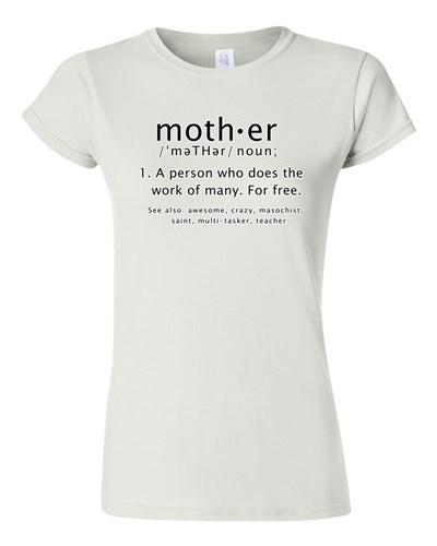 Junior Mother Definition Meaning Dictionary Mothers Day Funny DT T-Shirt Tee Unisex T-Shirt S