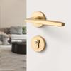 Gold Zinc Alloy Bedroom Door Lock Interior Wooden Door Handle Lock Body Set Mute Security Door Lock Home Hardware with Key