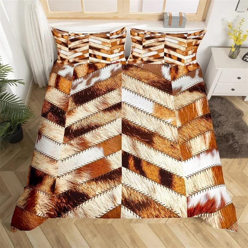 Sunflower Highland Cow Duvet Cover Western Farm Animal Bedding Set Cowhide Comforter Cover Microfiber Twin King Queen Bedclothes