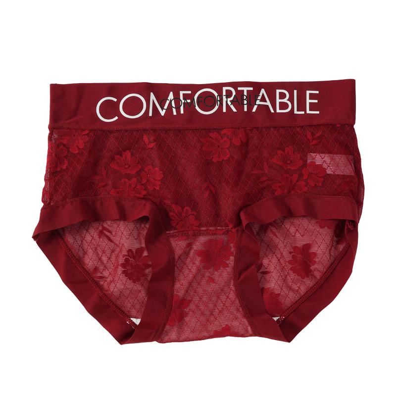 Hollow Out Seamless Briefs Women's Panties Low-rise Solid Color Underwear